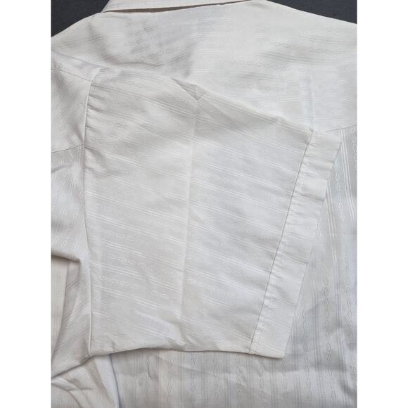 Fly Cattleman Western Pearl Snap Shirt 18.5 Mens XXL 2X Solid White Short Sleeve - Picture 9 of 9